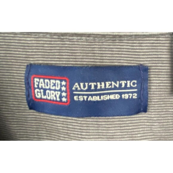 NWT Faded Glory Corduroy Shirt Men Large Gray Button Down 100% Cotton Fall Shirt - Picture 10 of 13